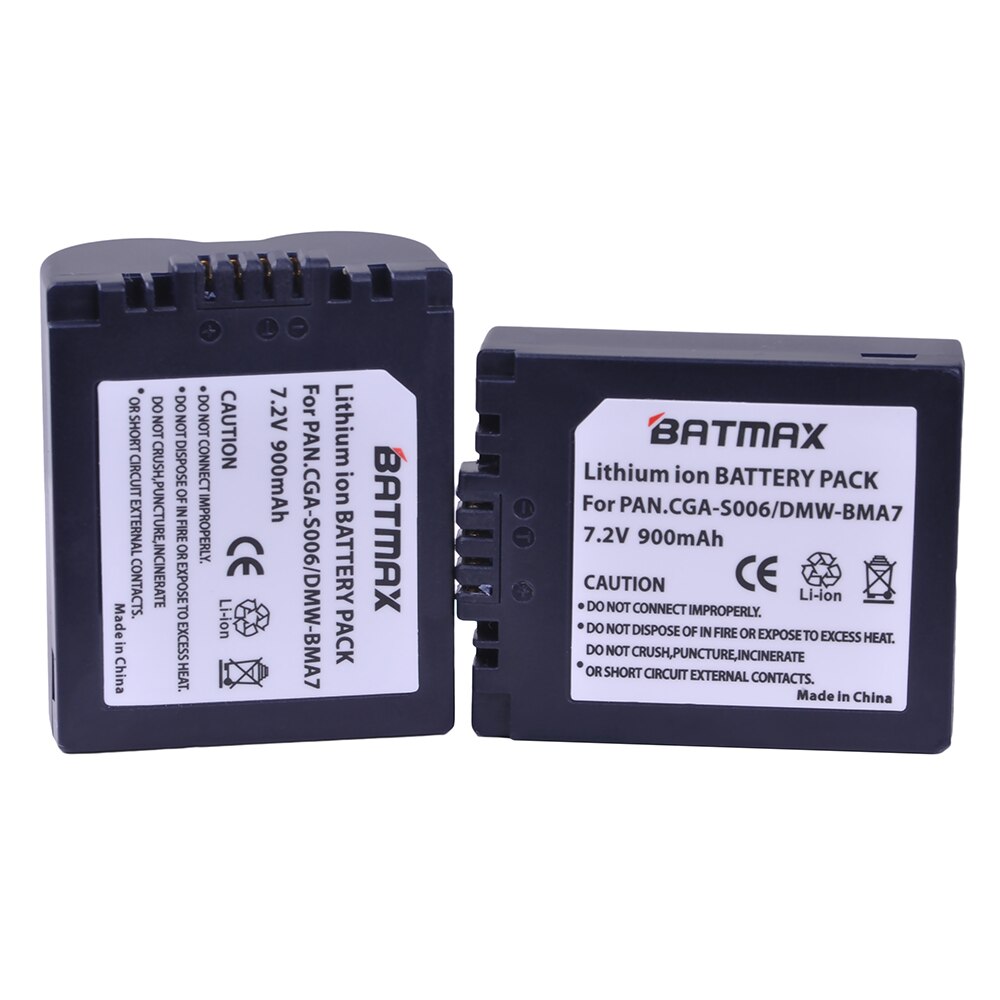 3 pièces 900mAh CGA-S006 CGR S006E S006 Caméra Batterie + Double Chargeur USB pour Panasonic DMC-FZ7 FZ30 FZ50 FZ28 FZ18 TZ8 FZ8 Caméra