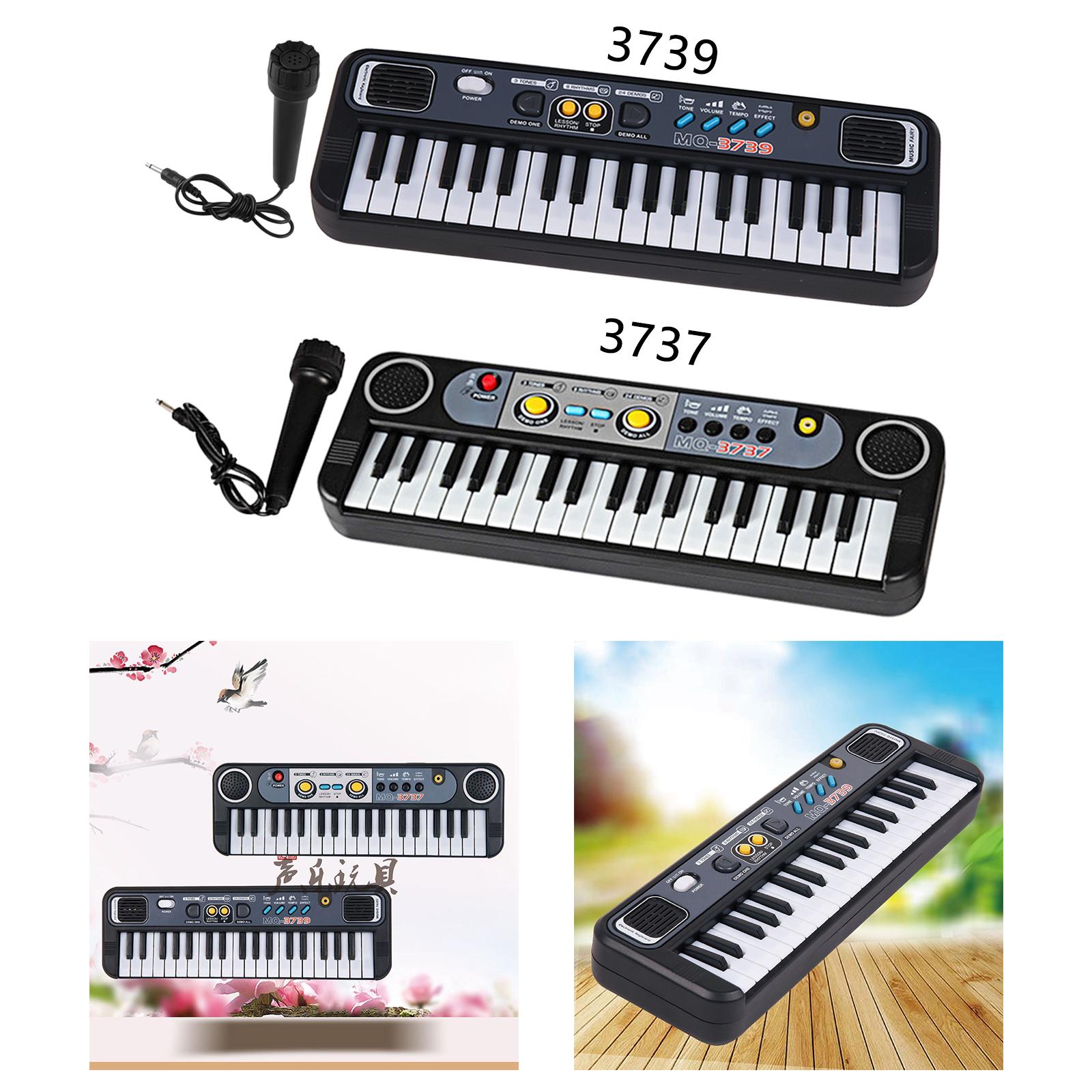 Tastiera per pianoforte per principianti, tastiera per pianoforte elettronica alimentata a batteria a 37 tasti