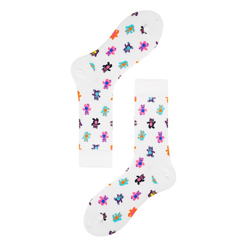 #39 heren gitaar beer wasbeer alpaca lama alpaco's dinosaurus gans maïs happy crew sok nieuwigheid grappig dier casual sok voor heren: 2