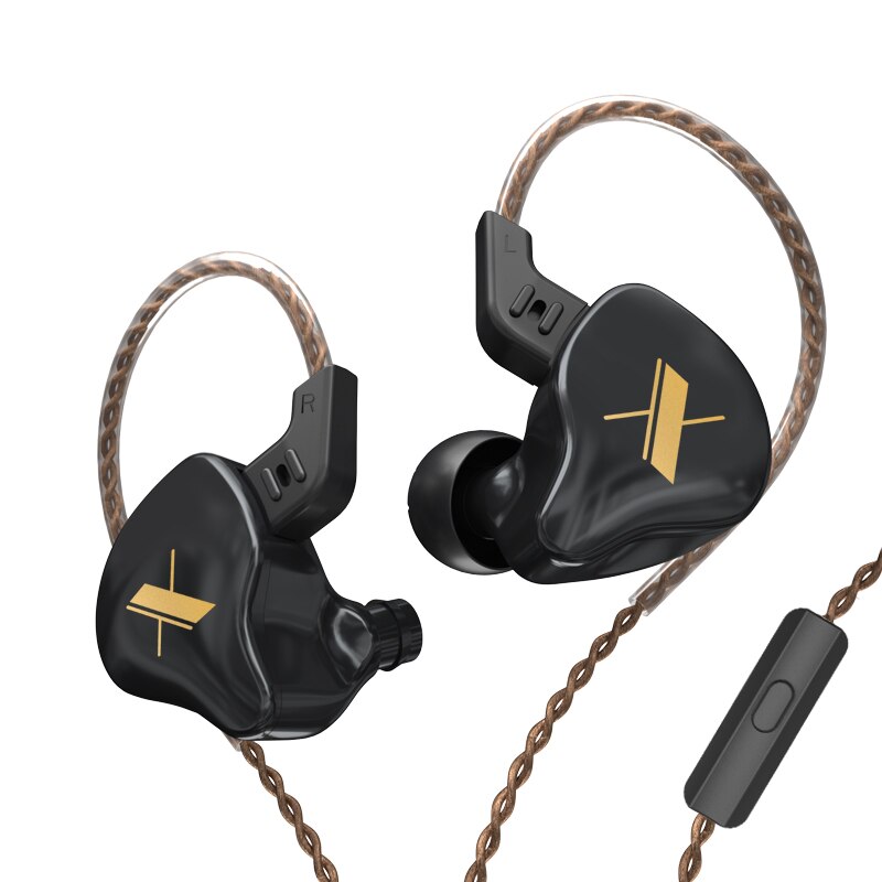KZ EDX-auriculares internos HIFI 1DD, cascos deportivos con cancelación de ruido, KZ ZSX ZS10 PRO ZSN: Black with mic