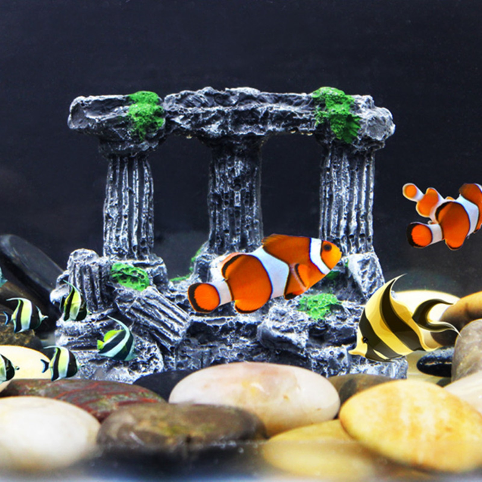 2 Pillar 3 Pillar Aquarium Decoration Resin Roman Pillars Ruins Fish Tank Landscape Ornament For Aquarium, Fish Tank, Fountain