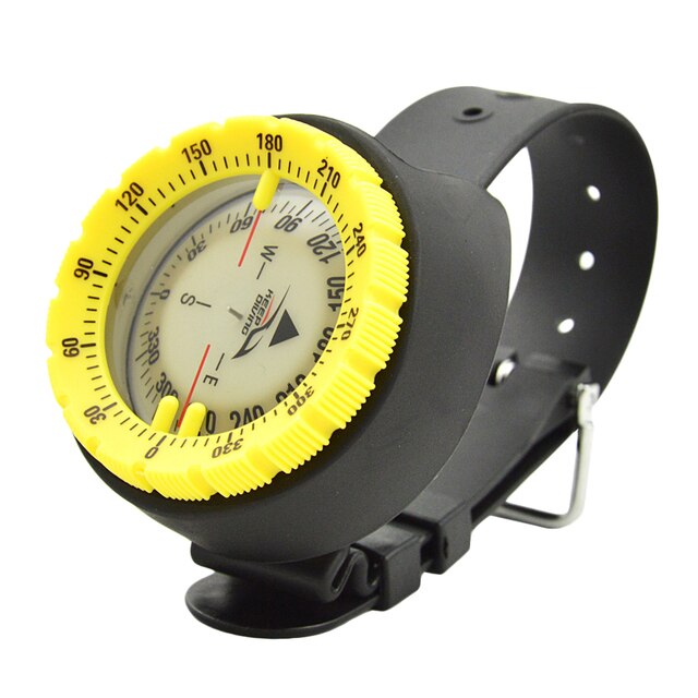 50m Watch Balanced Waterproof Compass Underwater Compass Diving Scuba Compass Compass Luminous: YELLOW