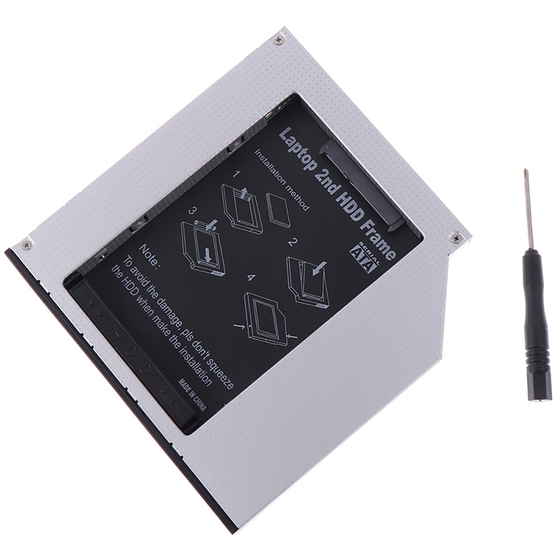 12.7mm aluminiumslegeringer 2nd hdd caddy ide til sata 2.5 " hdd ssd veske