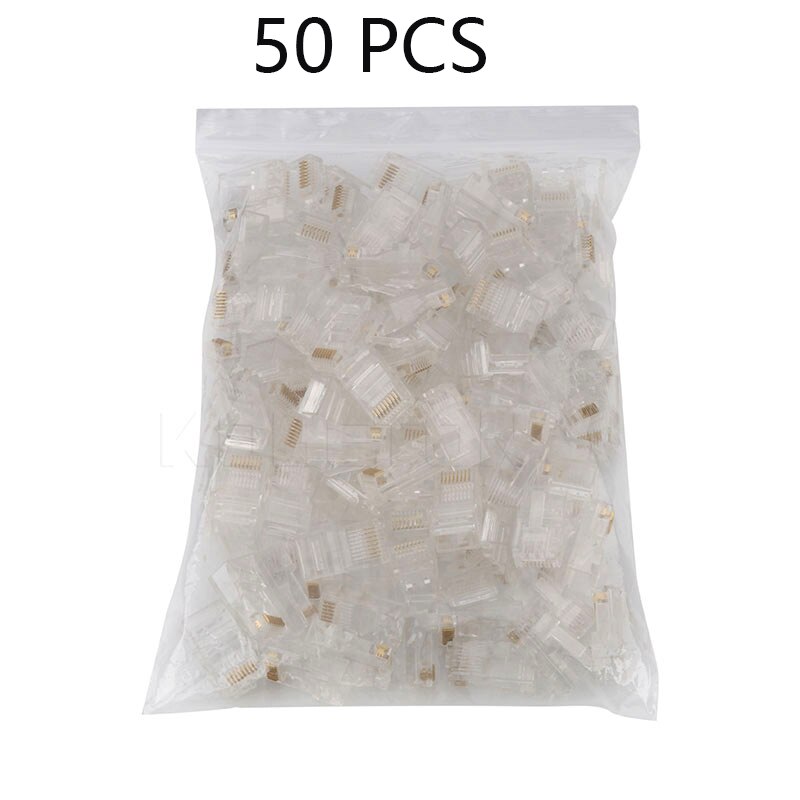 50/100 Pieces 8P8C RJ45 Modular Plug for Network CAT5 LAN and: 50PCS