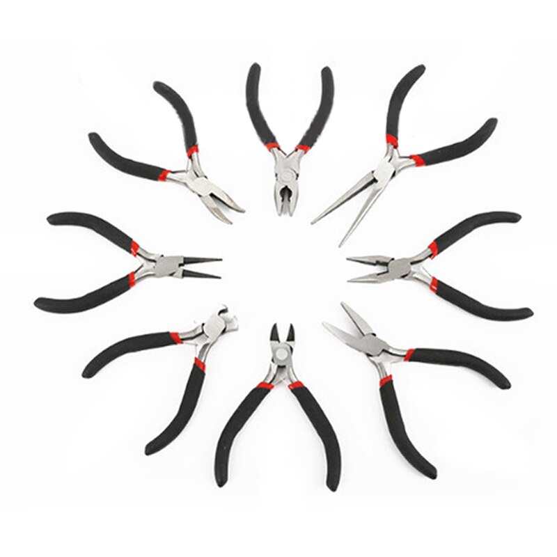 Light Weight Stainless Steel Long Nose Tools Round Flat Long Nose Mini Pliers Jewellery Making Bent Nose Pliers