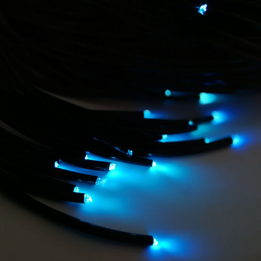 6mm ljuskabel med stor diameter pmma-ändemitterande fiberoptisk ljuskabel med svart pvc-rör