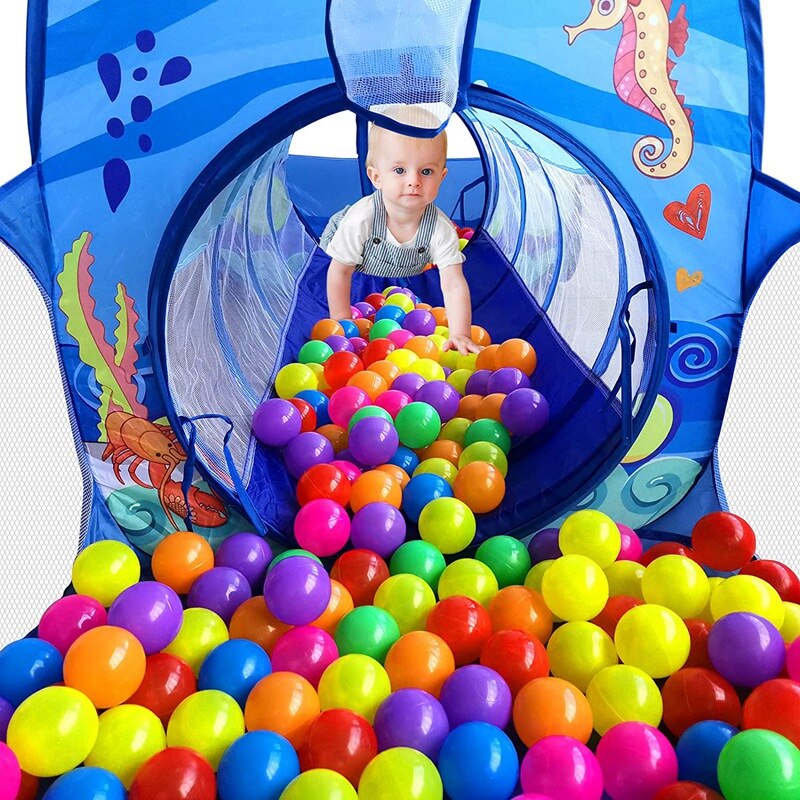 Childrens Pool Tent Bal Pit Speelhuis Crawl Tunnel Oceaan Thema Spelen Tent Voor Kinderen Indoor Outdoor Speelhuis