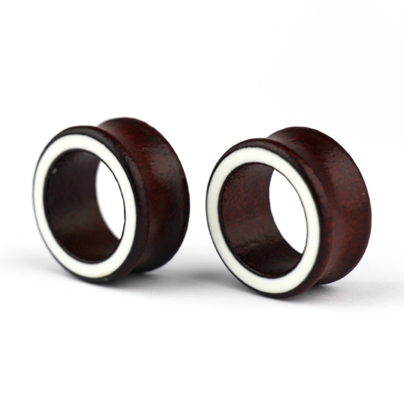 2 Pc Hout Pluggen En Tunnels Flexibele Dunne Oor Tunnel Dubbele Flared Oor Piercing Flesh Tunnel Holle Oor Gauge Expander brancards: 25MM-1Pair