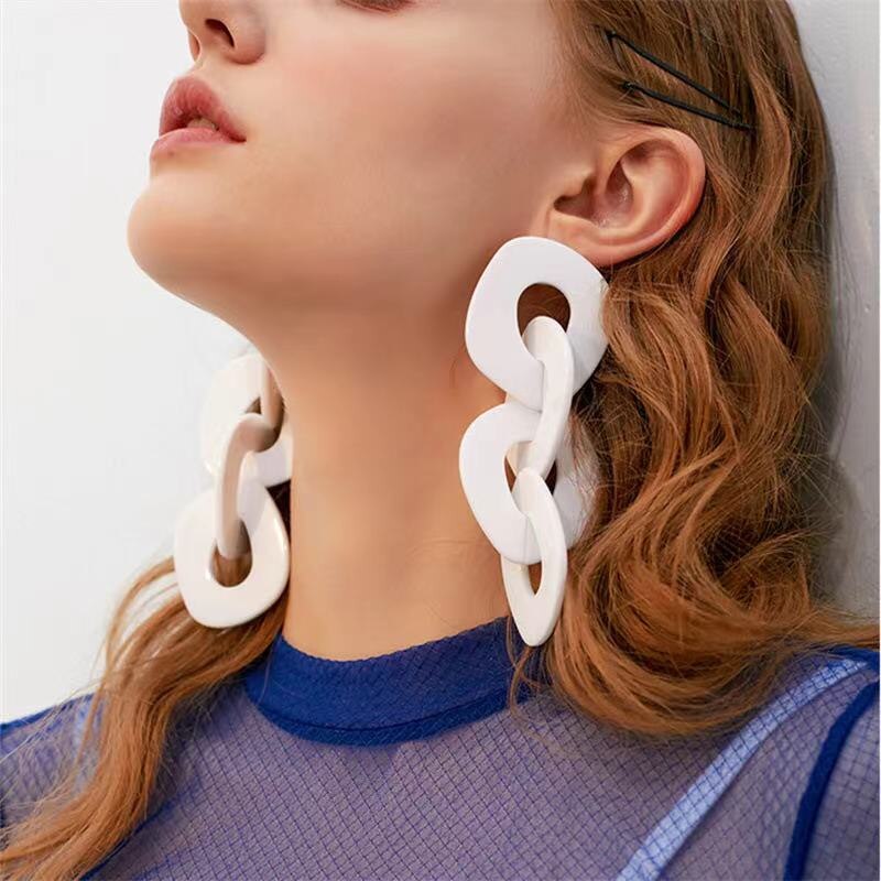 2021 fashion Za acrilico grande ciondolo orecchini a 3 colori geometria irregolare orecchini pendenti con acido acetico gioielli per feste