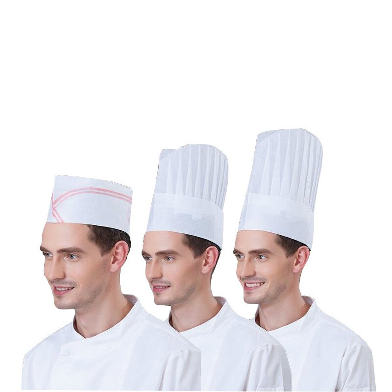 20 sztuk/worek czapka szefa kuchni hotel żywnościowy pieczenia kapelusz szef kuchni pracy kapelusz papierowy kapelusz włókniny