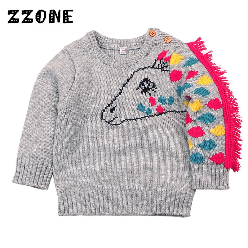 6m-24m bebê meninas/meninos bonito cavalo padrão inverno malha roupas meninos/meninas o-pescoço pulôveres camisolas recém-nascidos crianças jumper, dc357