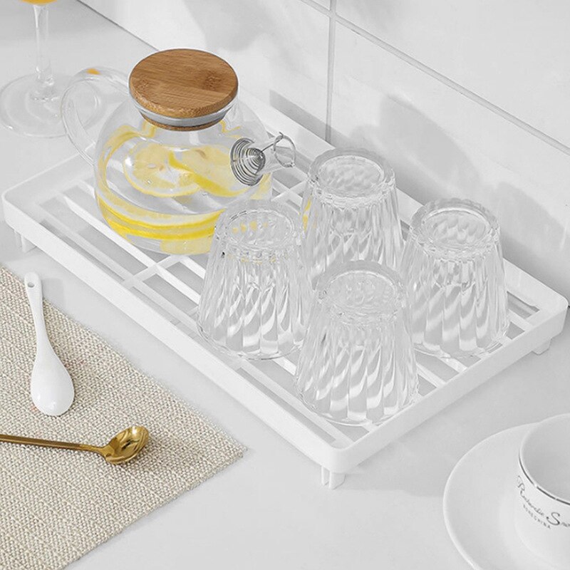 Organizador de cocina de Material ABS, soporte con ranuras para cocina, estante de almacenamiento, soportes para armarios, ahorro de espacio, estante para almacenamiento plegable,