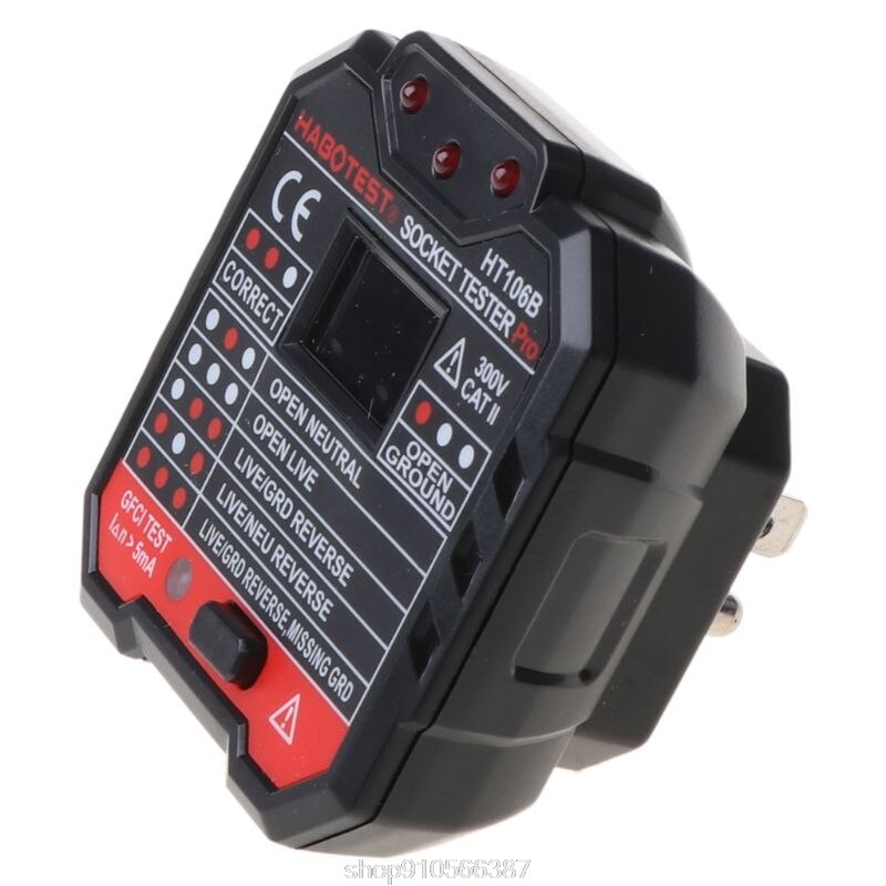 HT106 Electric Socket Tester Neutral Live Earth Wire Testing Circuit Polarity Wall Plug Breaker Finder N09 20
