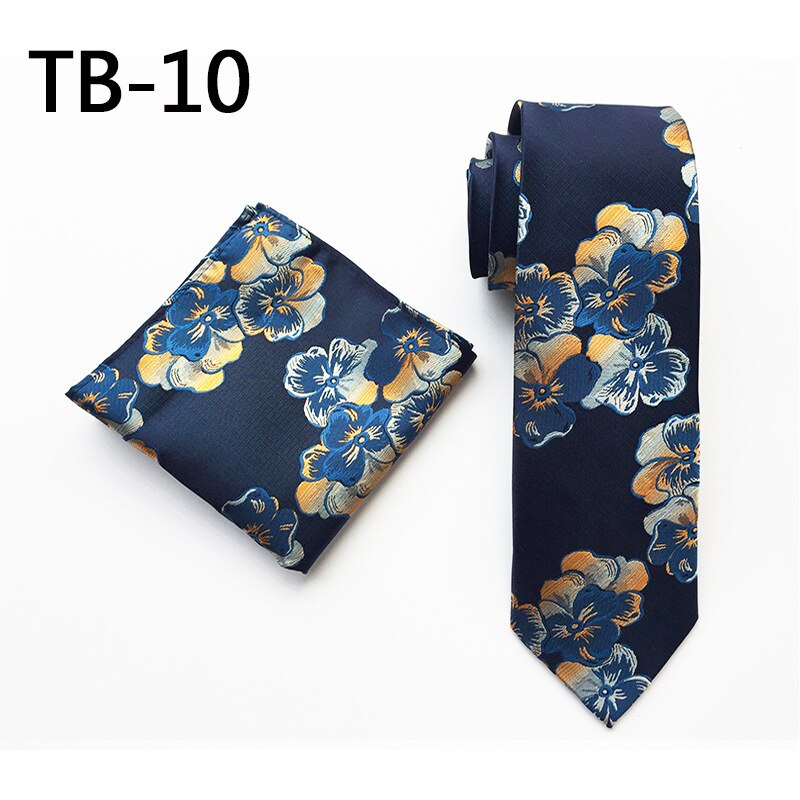 Floral Mens Tie Set Silver White Purple Red Pink Blue Orange Jacquard Silk Tie Pocket Square 8cm Classic Ties for Men Corbatas: TB10