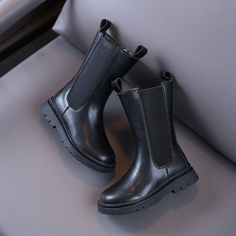 Inverno Stivali di Gomma di Moda Per Le Ragazze alti al ginocchio Bambini Stivali di pelle Dei Bambini Caldo pattini Della Principessa di colore puro SX501