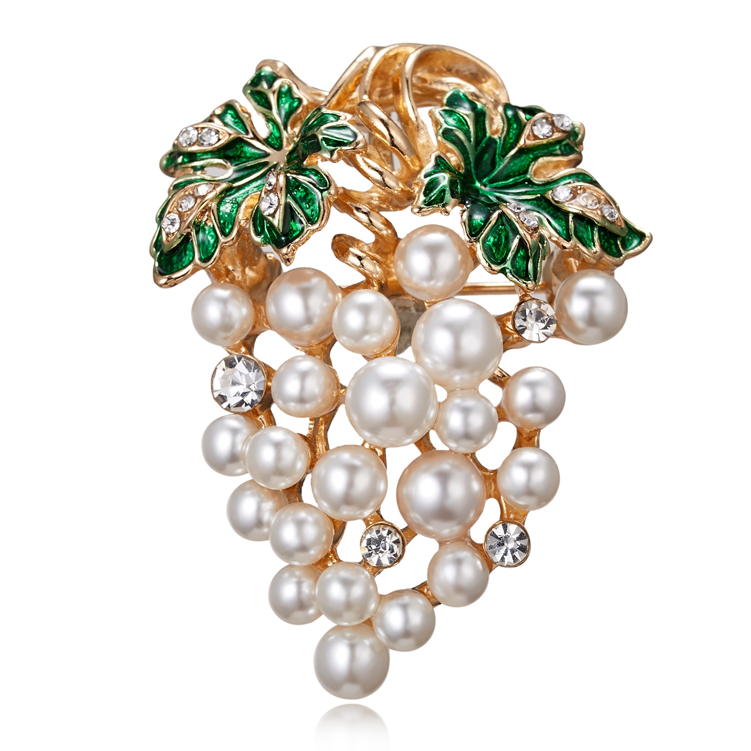 Zomer Kristal Parel Druif Bloem Broches Voor Vrouwen Leuke Luxe Boeket Broche Pin Mode-sieraden Elegante Bruiloft Accessoires