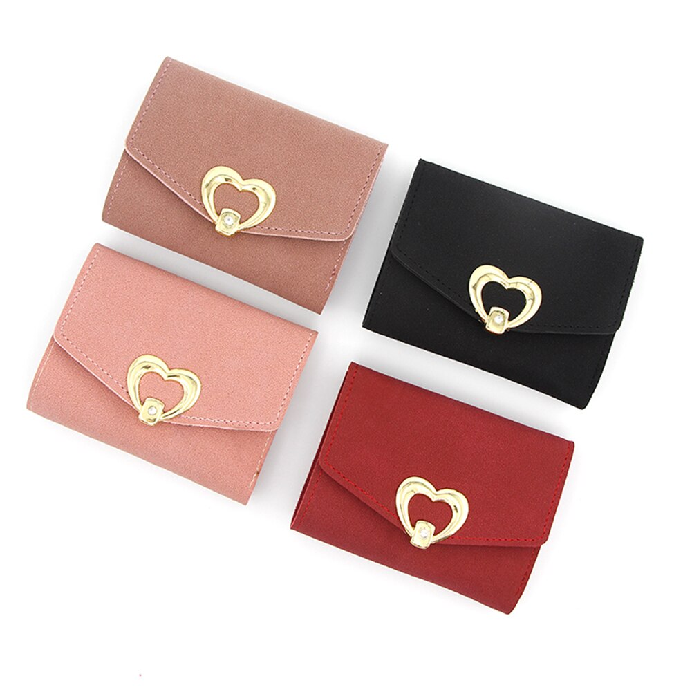 2021 Marka Nowy kobiety monety kiesy moda portfel w kształcie serca pstryknąć zamknięcie kartonowe opakowanie