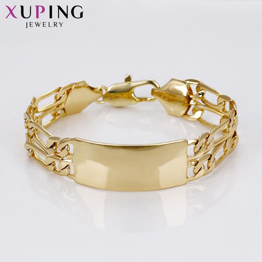 Xuping Simple Bracelets Light Yellow Gold Color Plated Popular Bracelets Jewelry for Women S70-74820