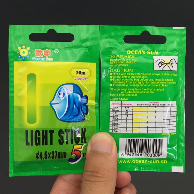 5/20/50 Pcs 4.5*37Mm Vissen Boei Fluorescerende Licht Stick Night Fishing Lichtgevende Boei Hengel/Party