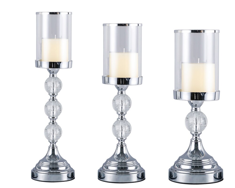 Europe Metal Crystal Candlesticks Candle Holder For Coffee Dining Table Wedding Christmas Halloween Party Home Decoration ZXC004