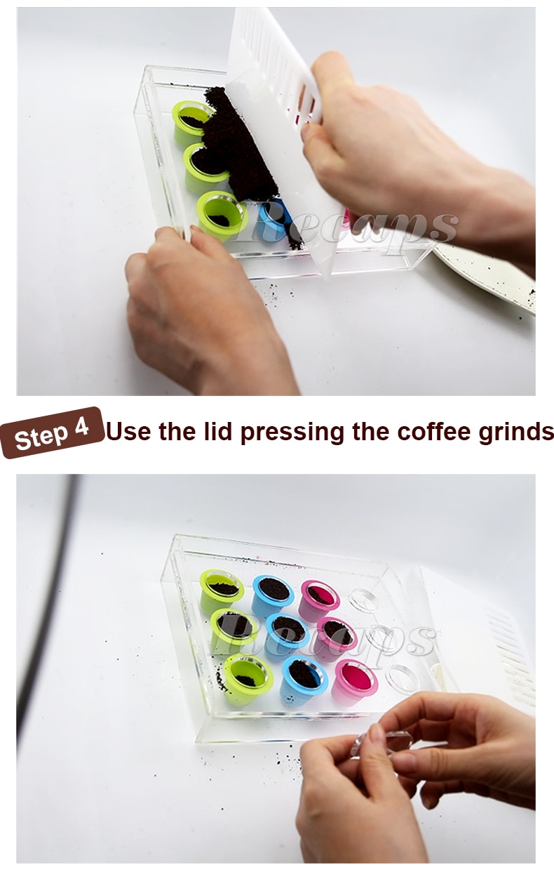12 kapseln Nespresso Kaffee Kapsel Acryl Füllung Werkzeug Kasten nachfüllen gerät Halfter für Einweg Nespresso Kaffee Kapseln