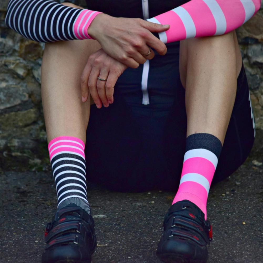 Sport Sokken Siliconen Nylon Sport Afdrukken Riding Sokken Anti-Slip Unisex Fietsen Fietsen Kalf Lengte Sokken Fietsen