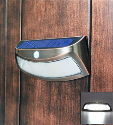 1/2PCS 8 LED Solar Power PIR Motion Sensor Smiley Light Outdoor Waterproof Copper Security Light For Garden Fence Path Wall lamp