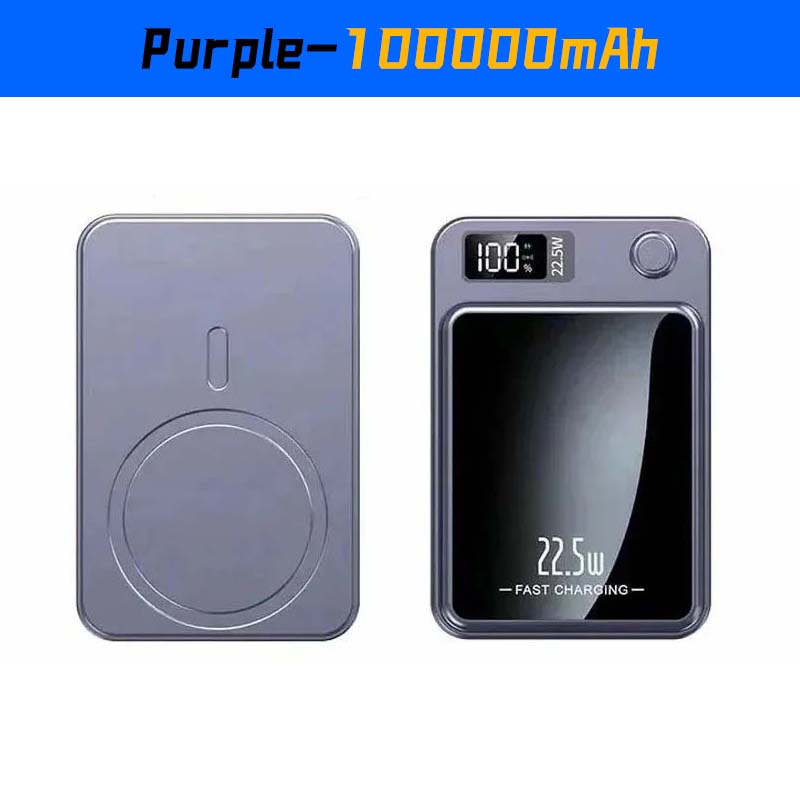 200000mAh ultra-large capacity Fast Charging Xiaomi Magnetic Wireless Power Bank 22.5w Portable Type C Mini Power Bank For Ipho: Yellow