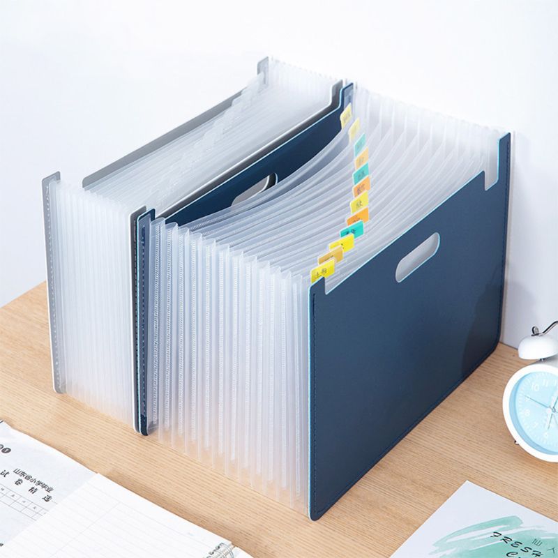 OOTDTY, carpeta de archivo con 13 bolsillos en expansión, organizador A4, soporte de almacenamiento de papel para documentos, material de oficina y escuela