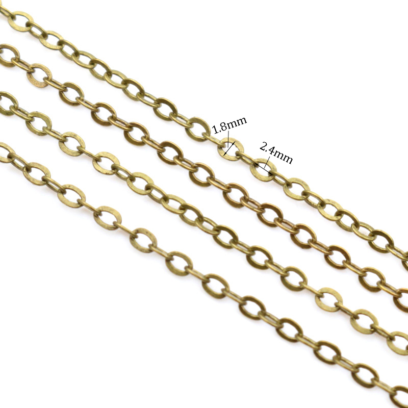 5 Meter/viel 2,4x1,8mm 5 Farben Überzogen Geschweißte Eisen Kabel Ketten Halskette DIY Schmuck, sterben Entdeckungen zubehör