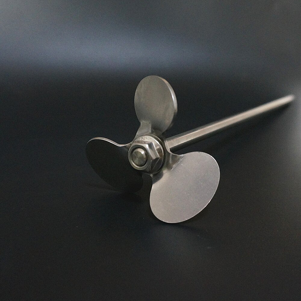 1Set Dia 40Mm Tot 120Mm Lab Rvs Roer Blade Paddle, drie-Blade Paddle Met Roerstaafje