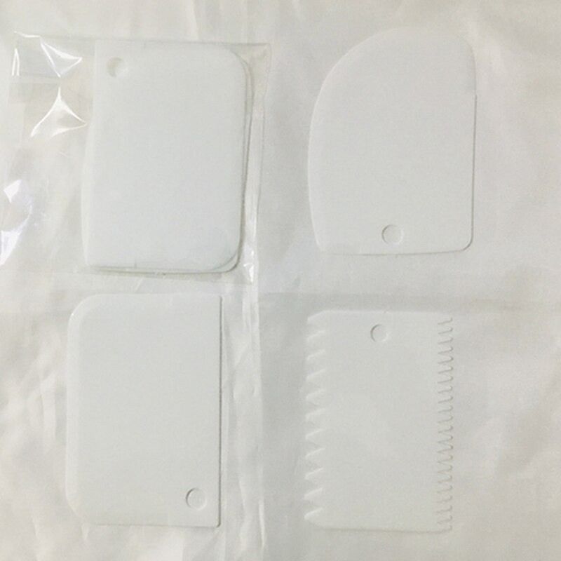 3 stuks/partij roomschraper onregelmatige tanden rand diy schraper taartdecoratie deeg fondant gebak uitstekers spatels snijmachine bakgereedschap: Wit
