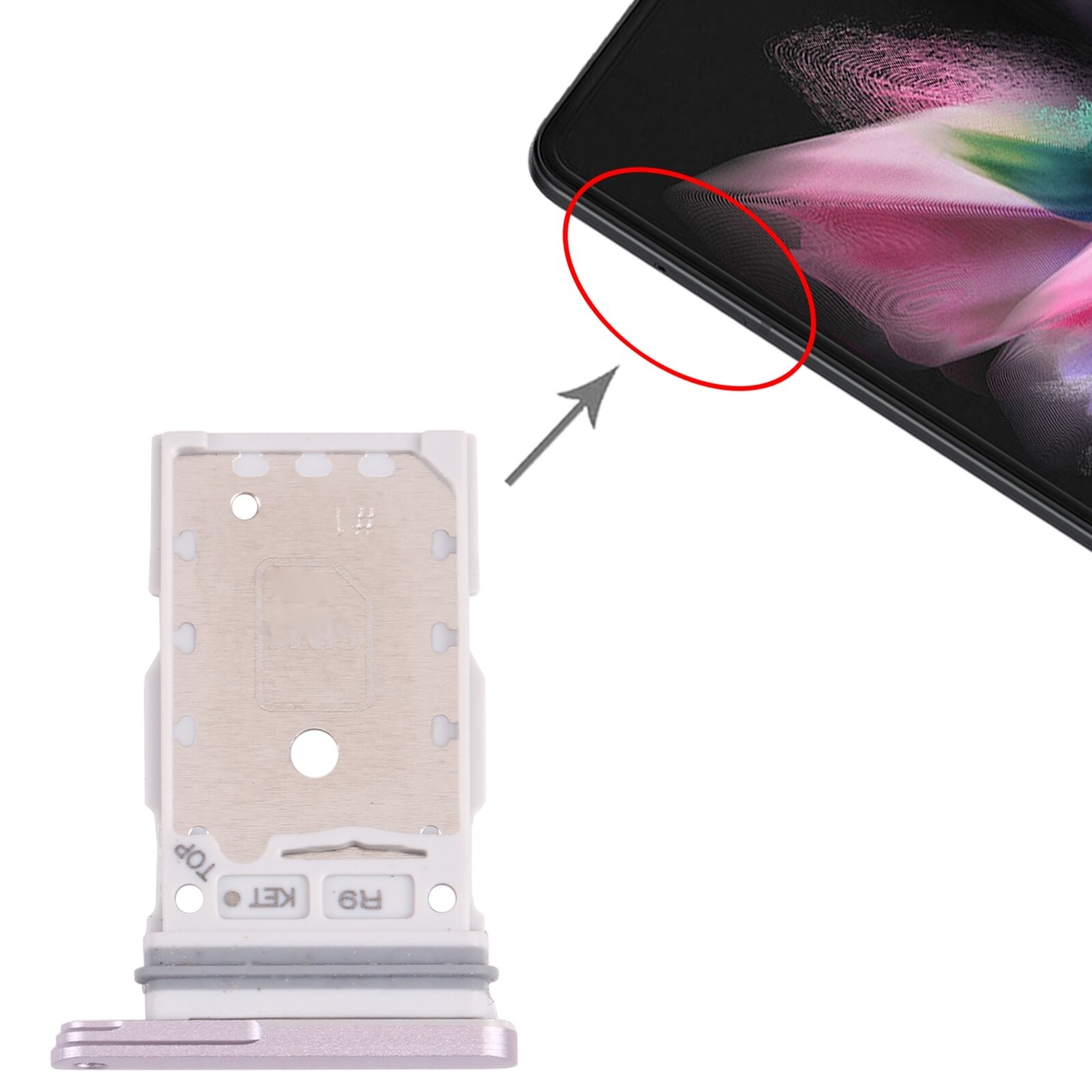 Original SIM Card Tray + SIM Card Tray for Samsung Galaxy Z Fold3 5G SM-F926