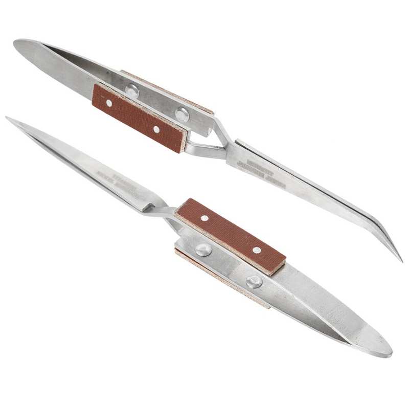 1Pc Rvs Sieraden Solderen Pincet Gebogen Rechte Tip Bead Gem Pickup Lassen Maken Proces Reparatie Tool Voor Juwelier