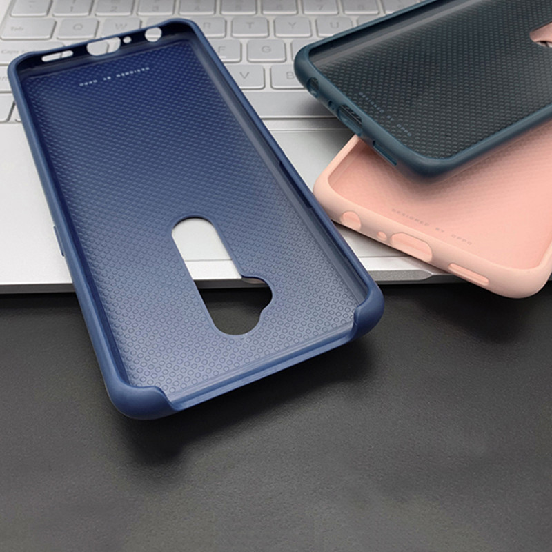 Originele hoes voor OPPO Reno 2, officieel slank zacht leer + TPU-achterkant, schokbestendige rubberen huidcoverbeschermer, zonder doos