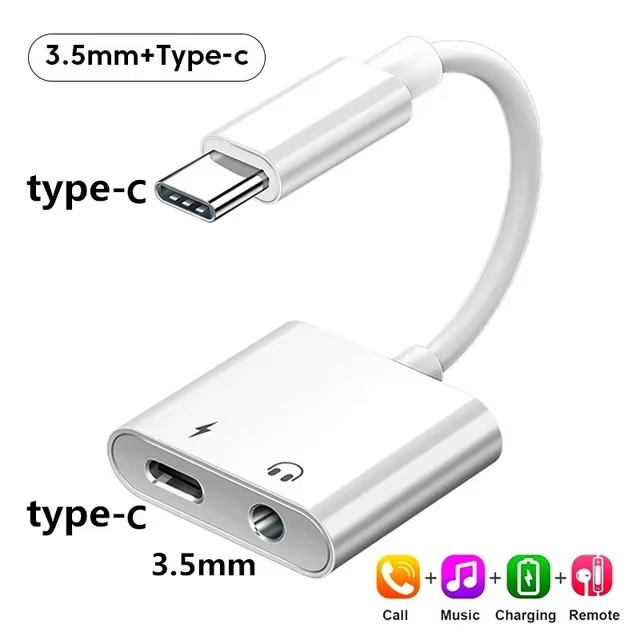 USB Type C naar 3,5 mm vrouwelijke hoofdtelefoonaansluiting Adapter USB C naar Aux-audiokabel Snoer voor iPhone 15 Plus 15 Pro Max iPad Pro MacBook: YELLOW