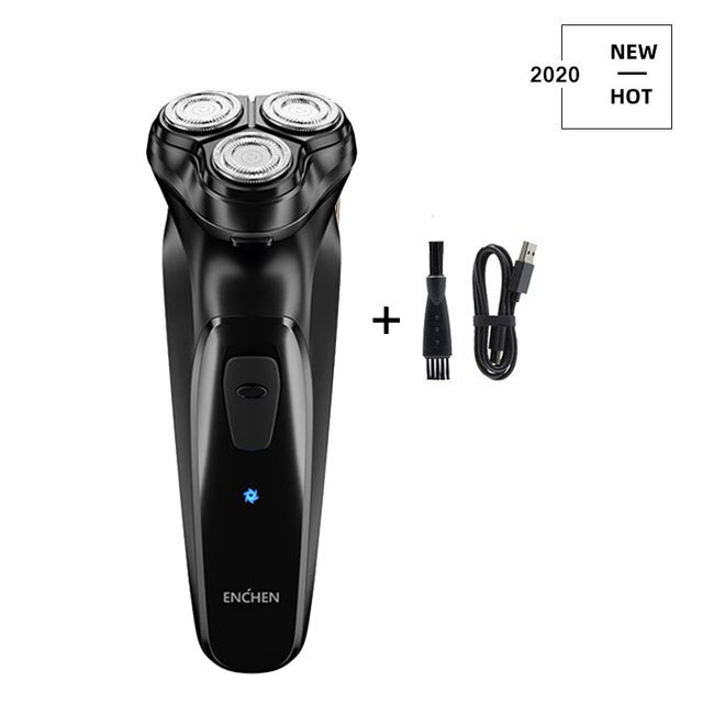 Enchen Electric Shaver Men's Razor Beard Machine LED display Portable Dry Wet Beard Trimmer Rechargeable 3 head shaving machine: Blackstone C J