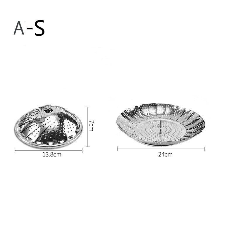 Foldeskål damp rustfrit stål mad damper kurv mesh vegetabilsk komfur damper udvideligt køkkenredskab til madlavning af damp: Som