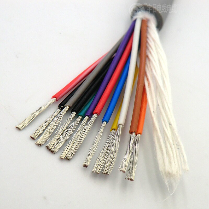 Drag Chain Control Cable Ultra Flexible 12 core 0.2,0.3mm ² Gray Towline Cable 1m (24,22AWG