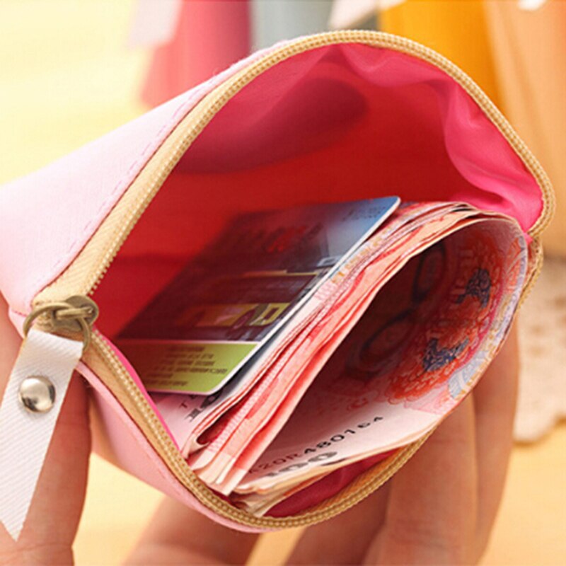 Myntpung dame dame lommebok små myntpungholdere pakke myk solid damemyntpung