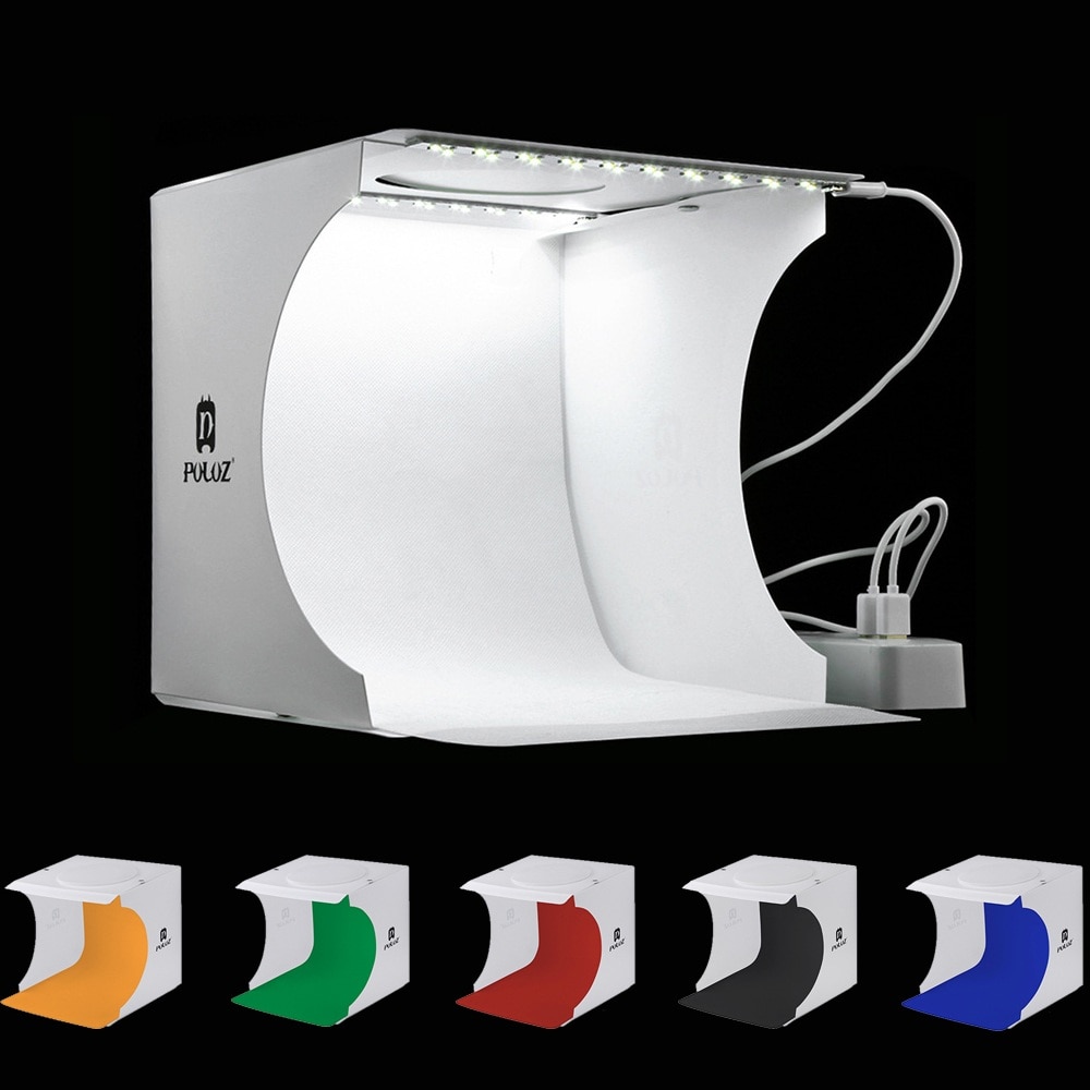 Mini Vouwen Lightbox Fotografie Foto Studio Softbox 2 Panel Led Light Soft Box Foto Achtergrond Kit Light Box Voor Dslr camera