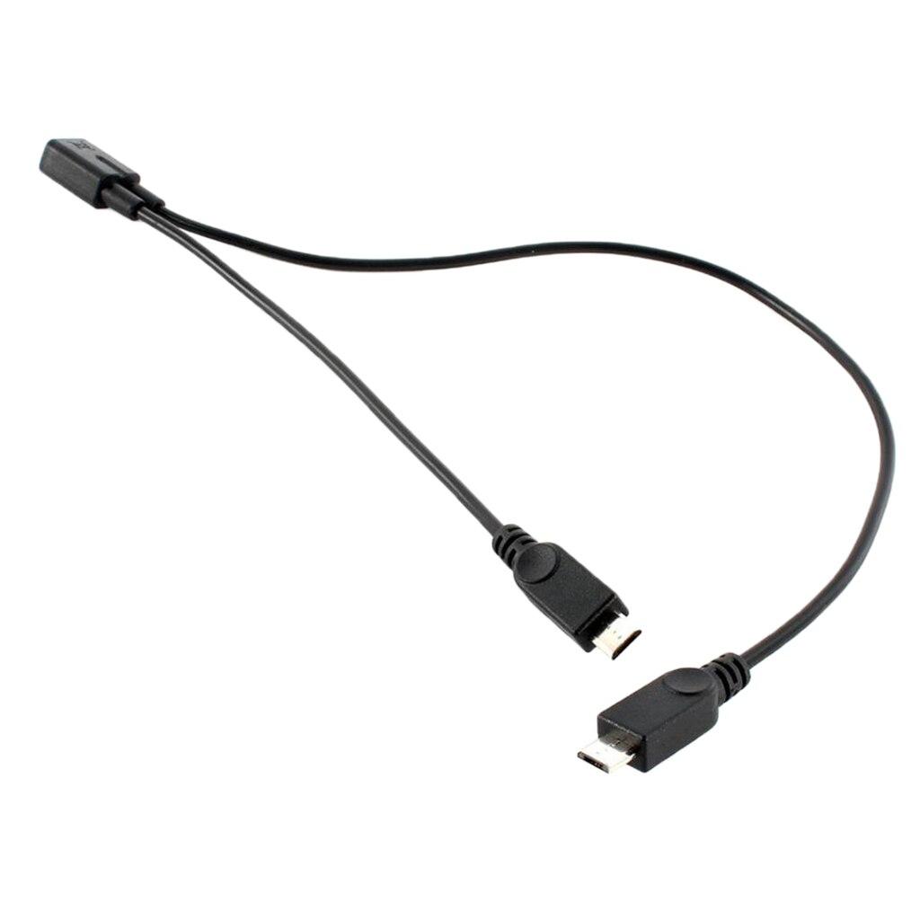 Micro USB 2.0 Y Splitter 1 Female To 2 Male Data Charge Cable Extension Cord