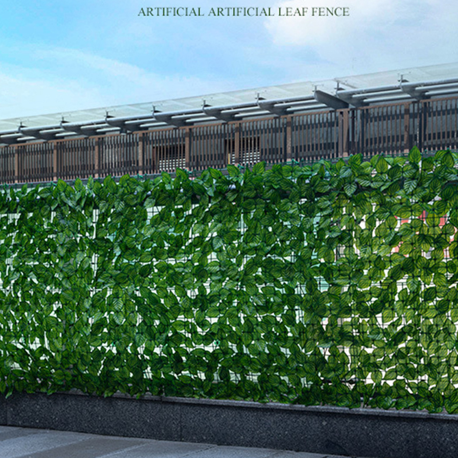 Artificial Faux Leaf Privacy Fencing Screen Decor Outdoor Hedge: C