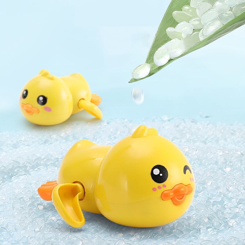 Summer Bathroom Bath Shower Baby Clockwork Swimming Children Play Water Cute Little Duck Bathing Bathtub Toys For Kid