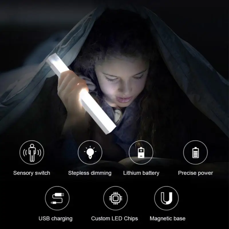 LED-lamp USB-nachtverlichting Kastlicht Oplaadbaar Bewegingssensor Licht Inductie Garderobe Kast Noodverlichting