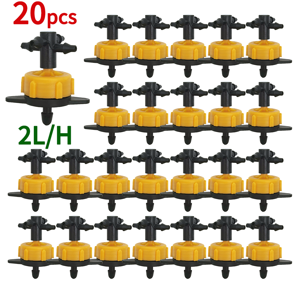 Irrigatie 2l/4l/8l Constante Druppelaar Met 4-Way Cross Connector Landbouw Druppelwater Irrigatie Druppelpijl Connector 20Sets: WHITE