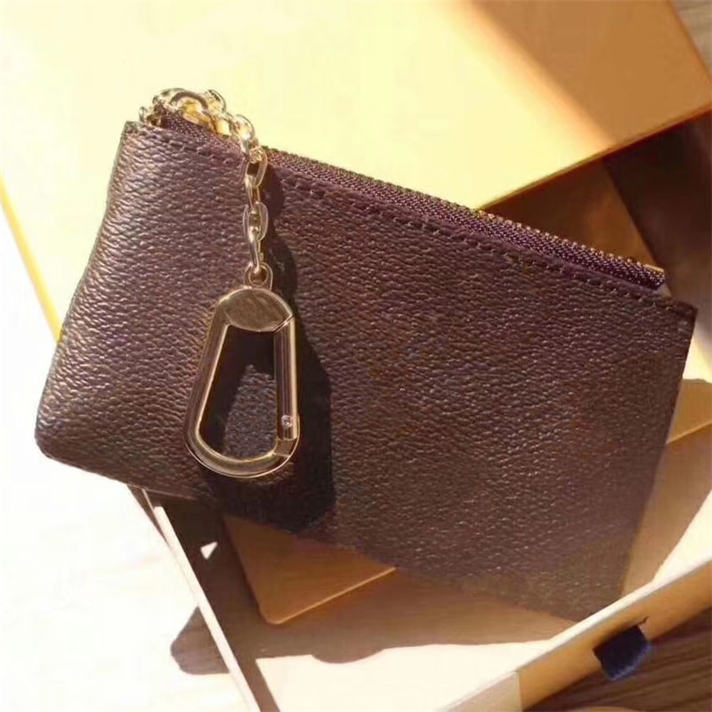 Llavero portátil de de lujo de P0UCH monedero clásico para hombre/mujer bolso de cadena con bolsa de polvo y caja