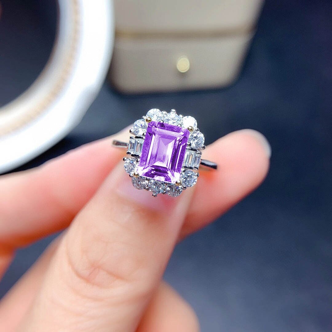 Vintage cielo azul piedra de topacio anillo de plata de las mujeres anillo de Zircón DE BODA Natural colorido gema anillo de lujo joyería fina