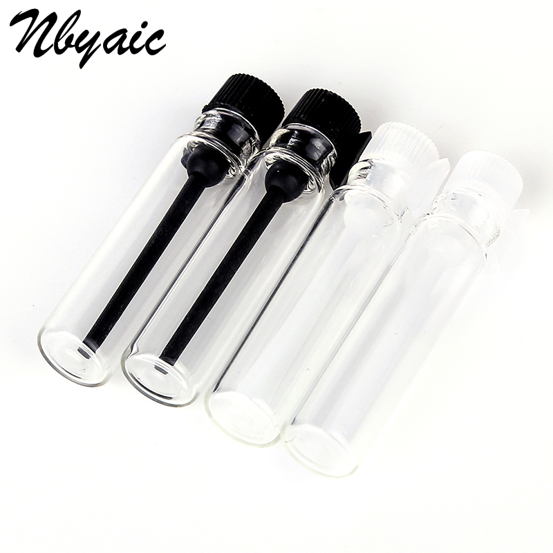 50 st 1 ml 2ml plaststav glas litet prov tom flaska eterisk olja provrörsflaska parfym droppflaska mini tom flaska