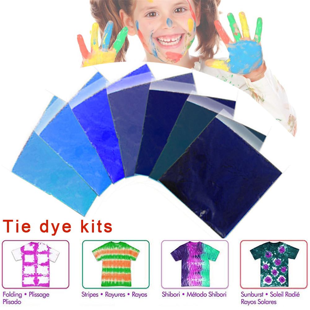 7 kleuren/set one-step tie dye set poeder tie dye kit voor shirt hoeden schoenen sjaals tassen kussens niet-giftige diy kleding graffiti d
